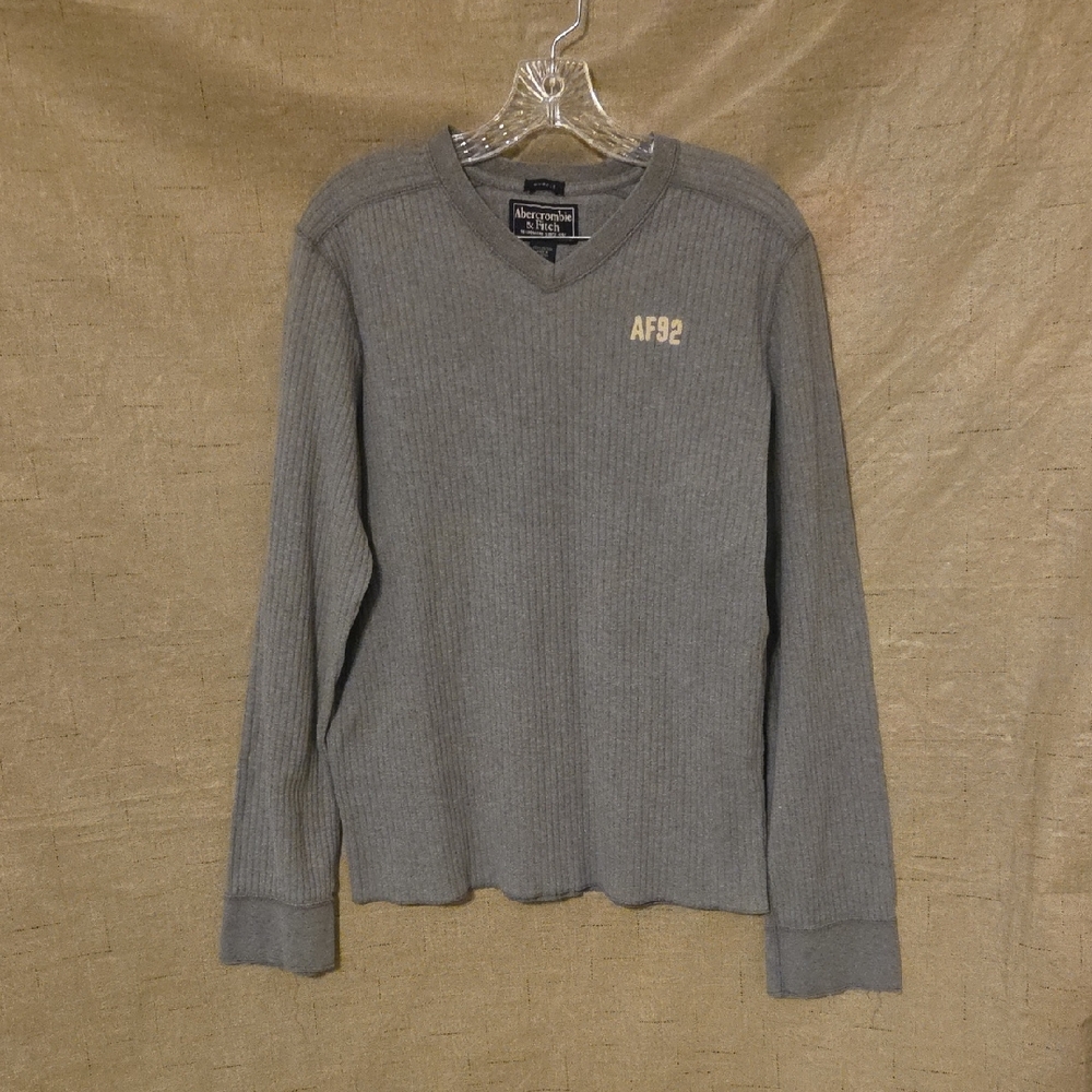 Abercrombie & Fitch Heather Gray V-Neck Top